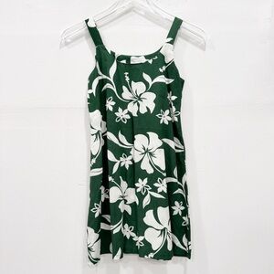 Bishop St Green Hawaiian Print Girls Dress Size 8 Made In Hawaii Rayon